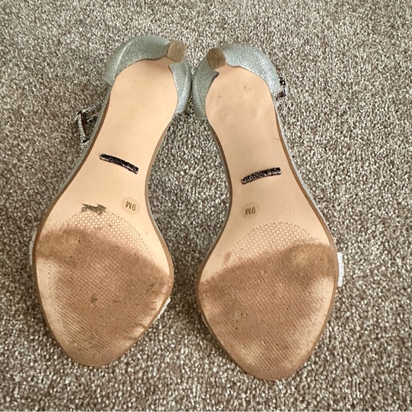 Rhinestone metallic chain ankle strap heels - Picture 7 of 8